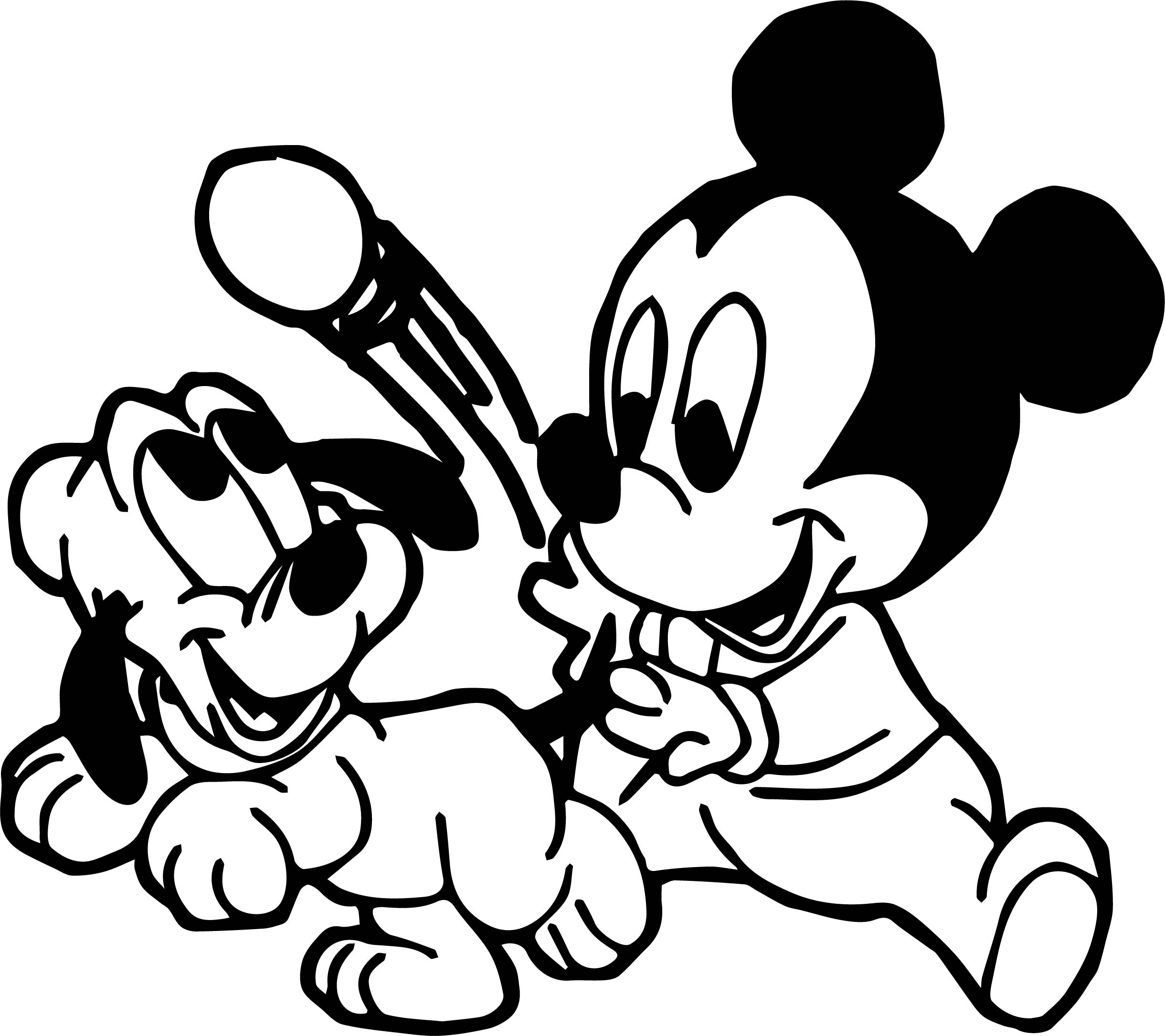 2440x2171 Disney Cuties Printable Coloring Pages Book L Baby Mickey Mouse