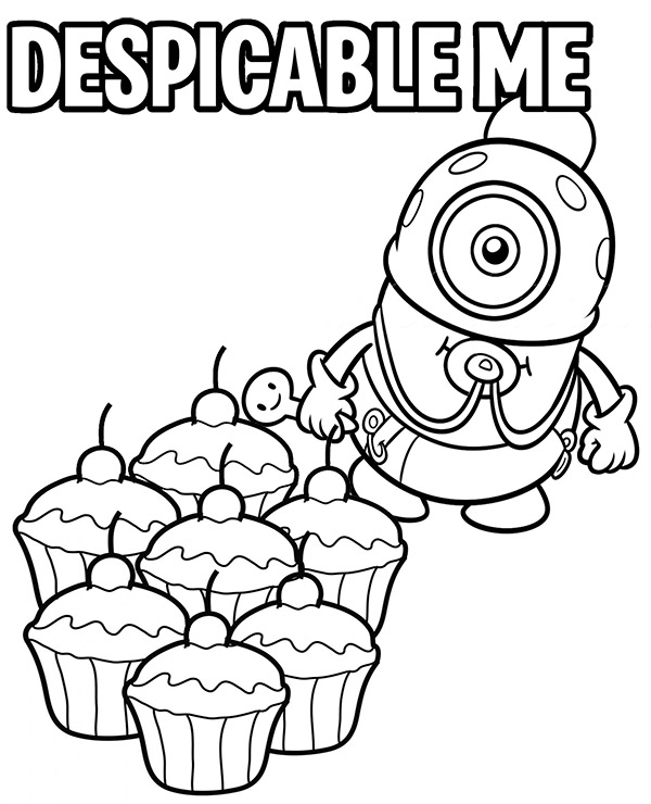 600x740 Baby Minion Coloring Page From Despicable Me Movie