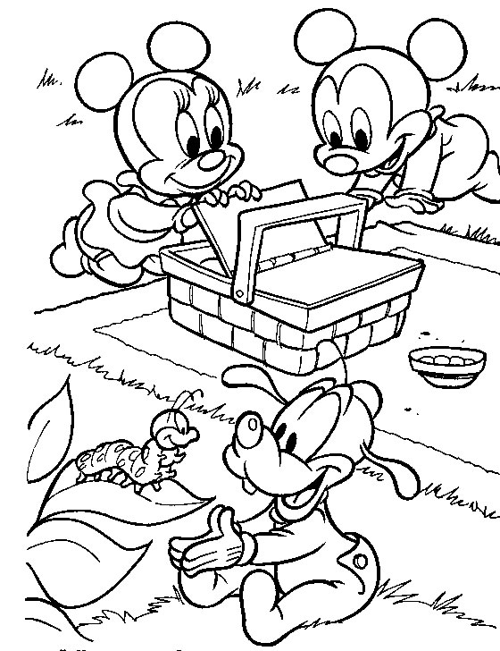 560x728 Baby Mickey Mouse And Minnie Mouse Coloring Pages