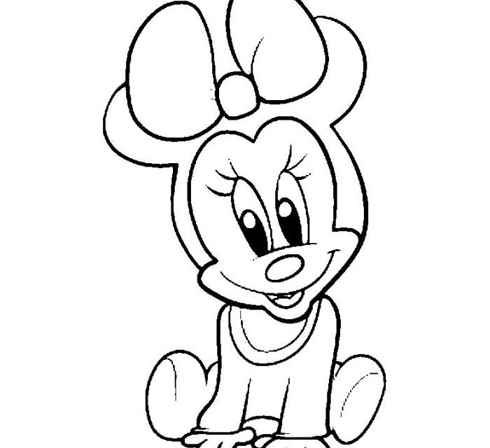 700x640 Baby Minnie Mouse Coloring Pages And Pictures To Colour And Print