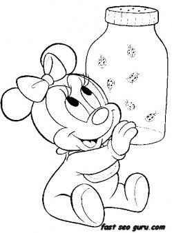 249x338 Printable Disney Characters Baby Minnie Mouse Coloring Pages
