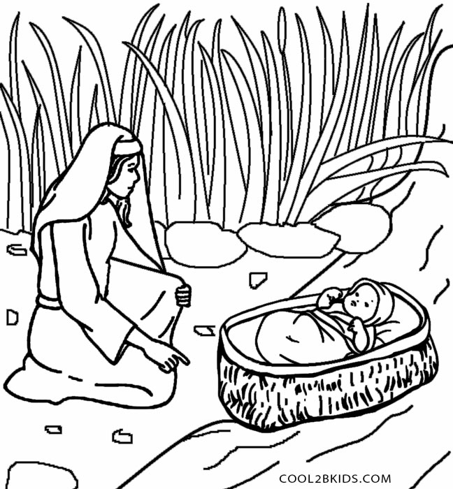 648x700 Baby Moses Coloring Page Draw Ba Moses Coloring Page