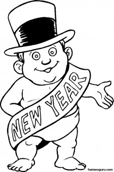 225x338 Printable Coloring Pages New Year Baby