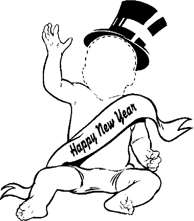 675x769 Baby New Year Frame Coloring Page