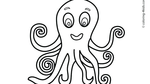 570x320 Octopus Coloring Page Free Pages Of Cute Color Copyright Dawn