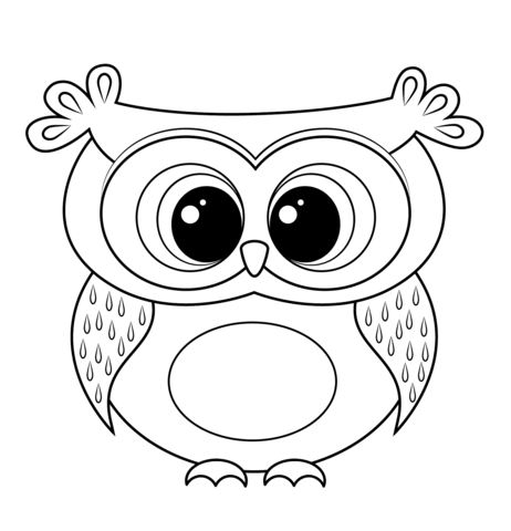 462x480 Cartoon Owl Coloring Page