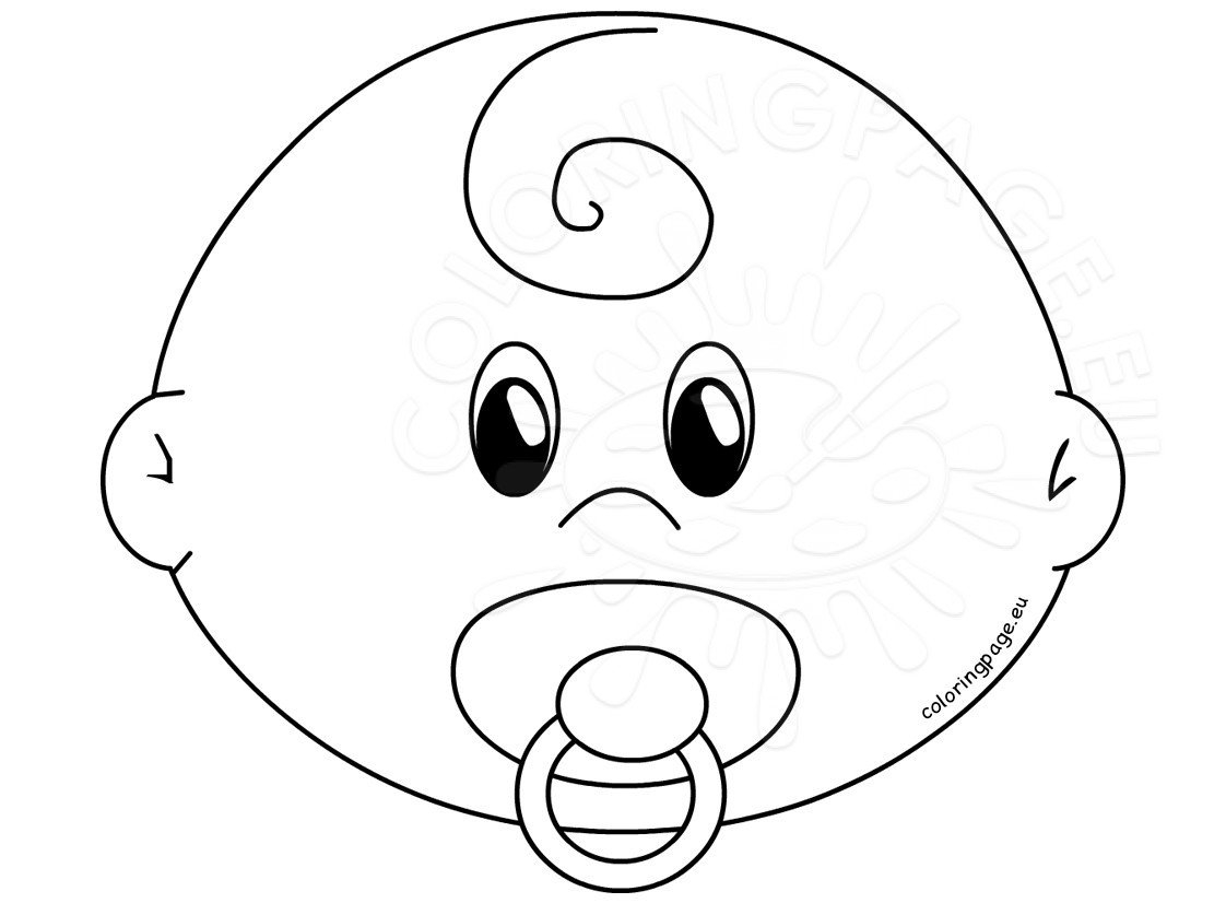 1122x826 Baby Face With Pacifier Template Coloring Page Throughout