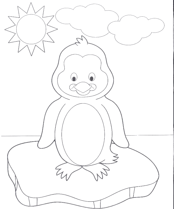700x842 A Very Cute Baby Penguin Coloring Pages