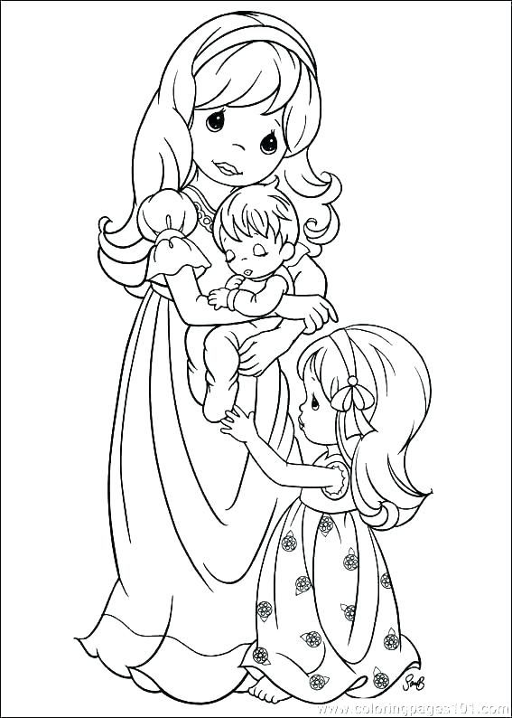 567x794 Precious Moments Animals Coloring Pages Precious Moments Baby