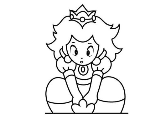530x379 Baby Princess Peach Mario Kart Wii Coloring Pages