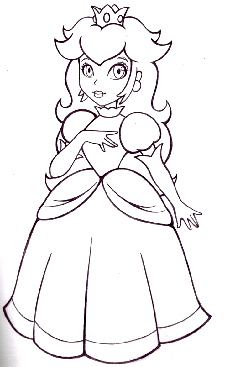 750x1171 Peach Coloring Pages To Print, Princess Peach Coloring Pages