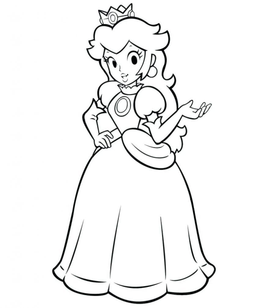 878x1011 Printable Baby Princess Peach Coloring Pages In Mario Page