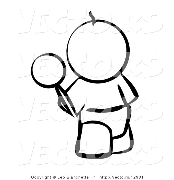 600x620 Vector Of Baby Outline With A Rattle