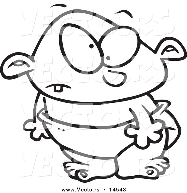 600x620 Vector Of A Cartoon Toddler Boy Standing In A Diaper