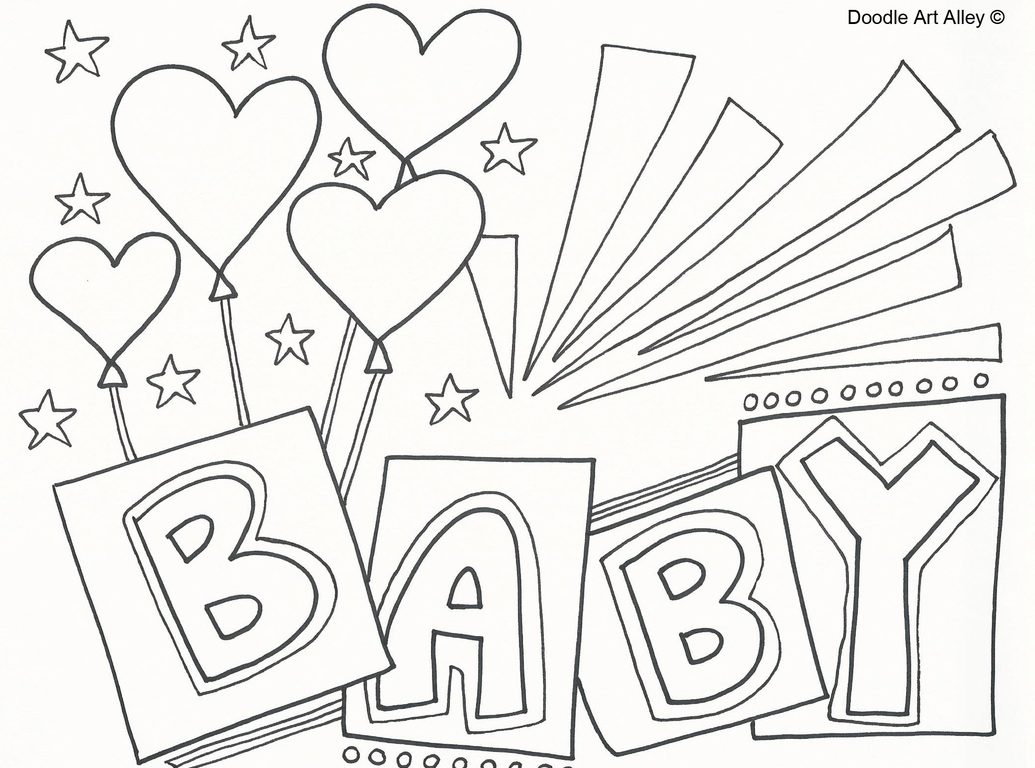 1035x768 Baby Shower Coloring Pages Cool Design For Kids Page Free