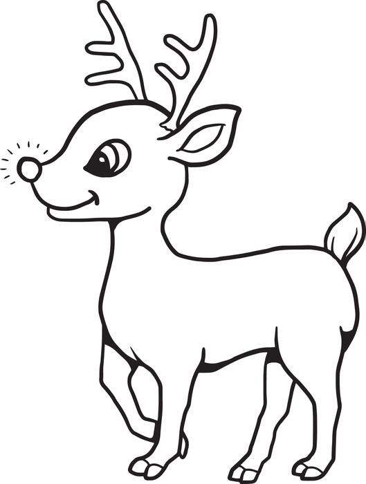 529x700 Free Printable Baby Reindeer Christmas Coloring Page For Kids
