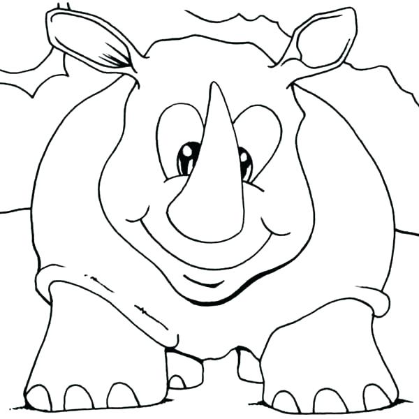 Coloring pages at Cincinnati: Baby Rhino Coloring Page