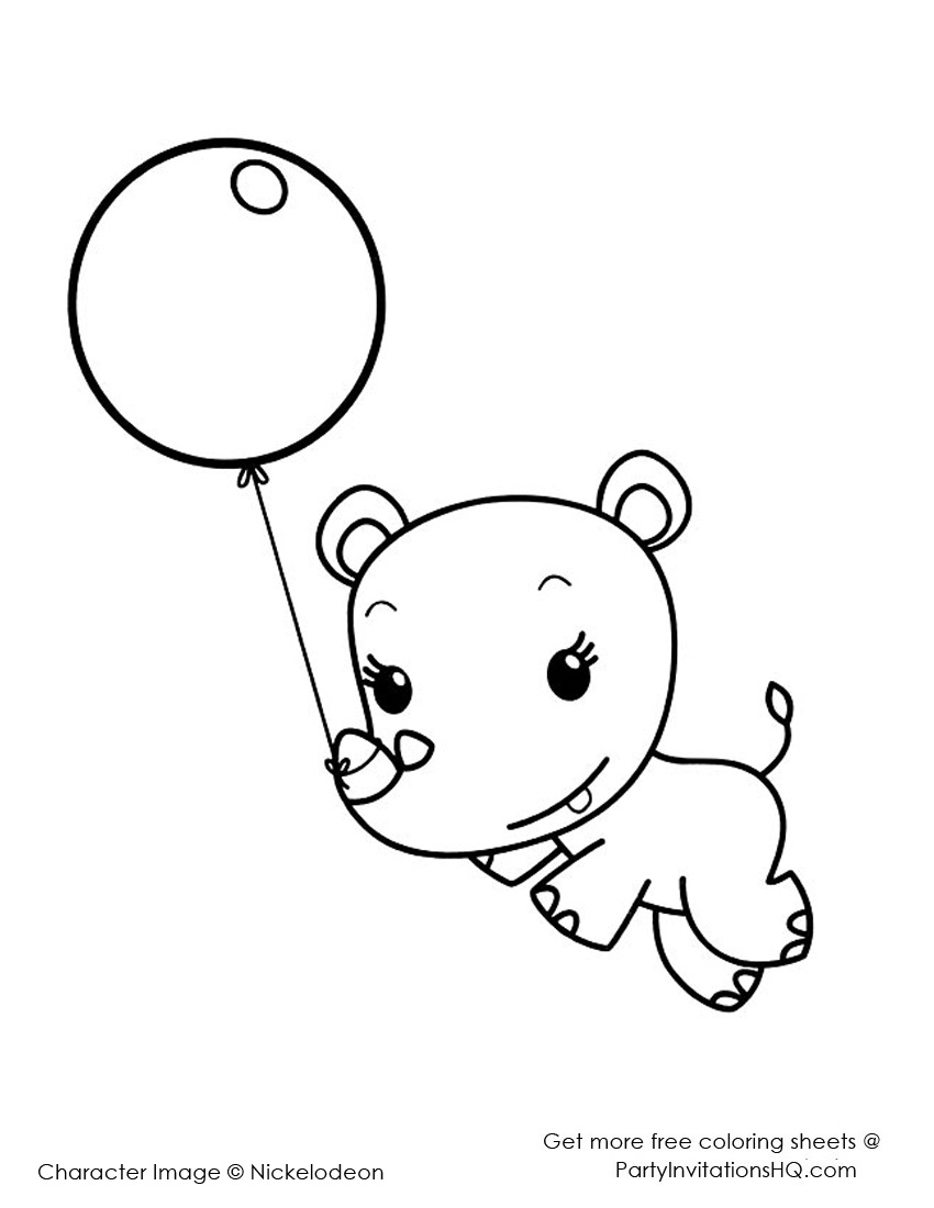 850x1100 Baby Rhino Coloring Page Color Bros