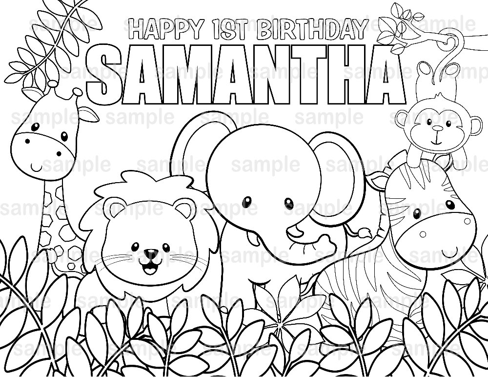 1000x772 Personalized Printable Jungle Safari Birthday Party Favor