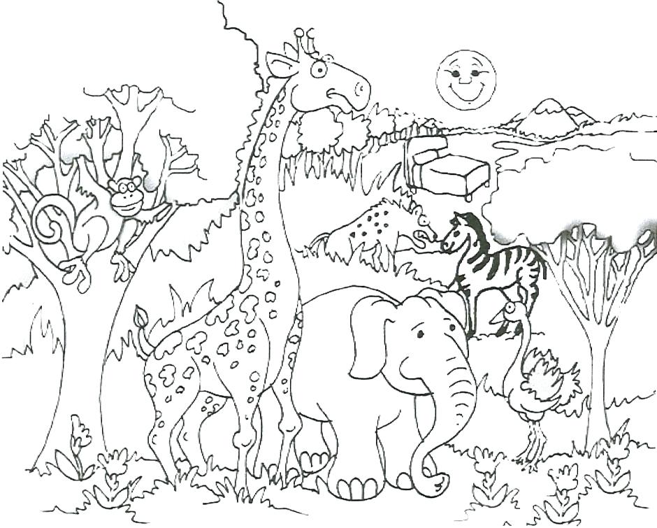 940x755 Safari Coloring Page Pages Animals Colouri On Jungle Safari
