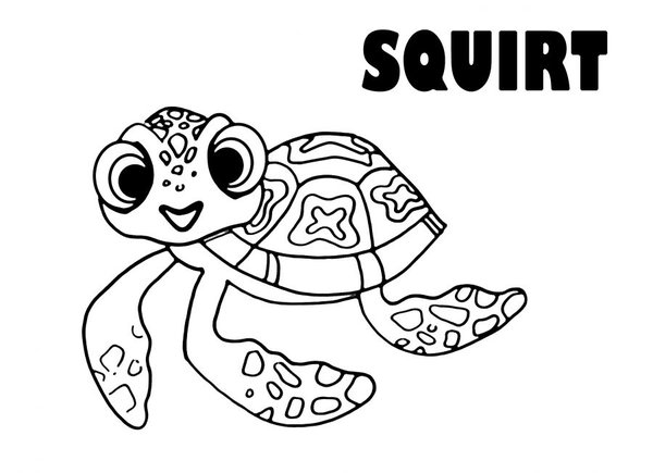 600x435 Turtle Squirt From Finding Nemo Coloring Pages