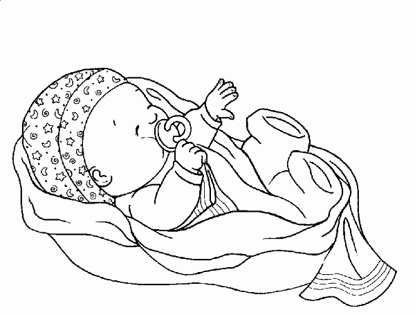 600x458 Coloring Page A Baby Leversetdujourfo Baby Sleeping In Crib