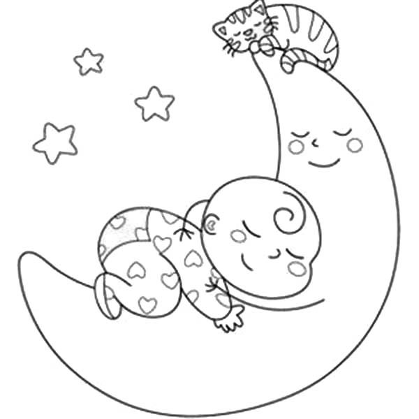 600x600 Ba Coloring Pages For Download Baby Sleeping Coloring Pages