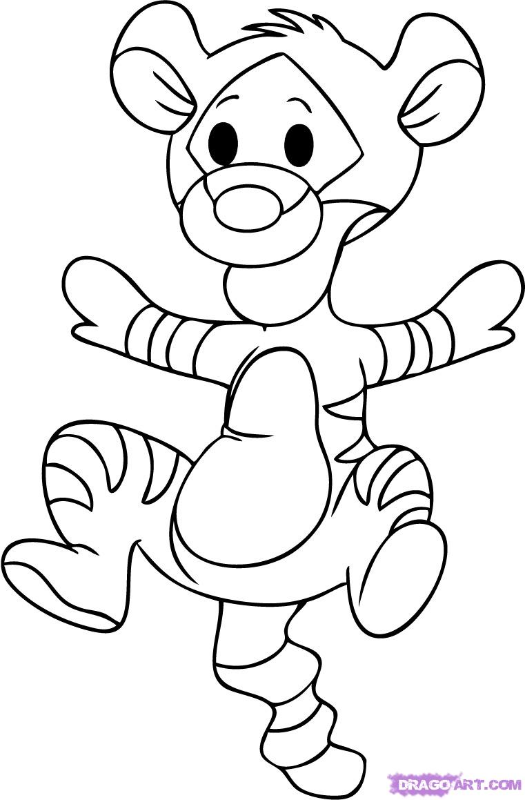 761x1159 How To Draw Baby Tigger Step Mickey,tweety Others