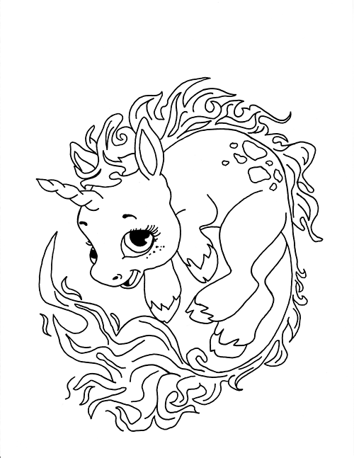 500x647 Unicorn Coloring Pages