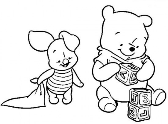 550x407 Baby Winnie The Pooh Coloring Pages