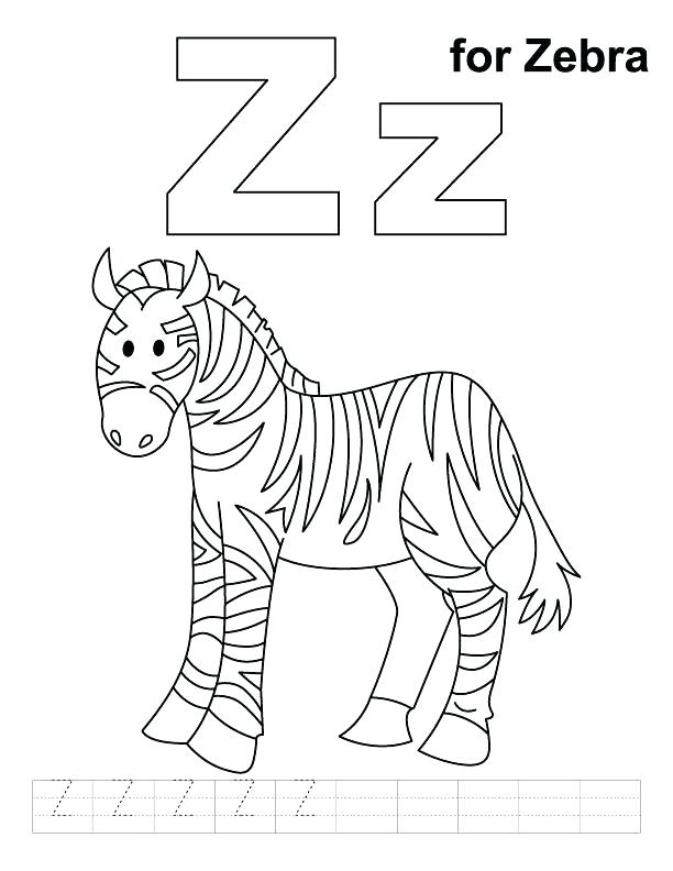 612x792 Baby Zebra Coloring Pages Zebra Color Sheet Z For Zebra Coloring