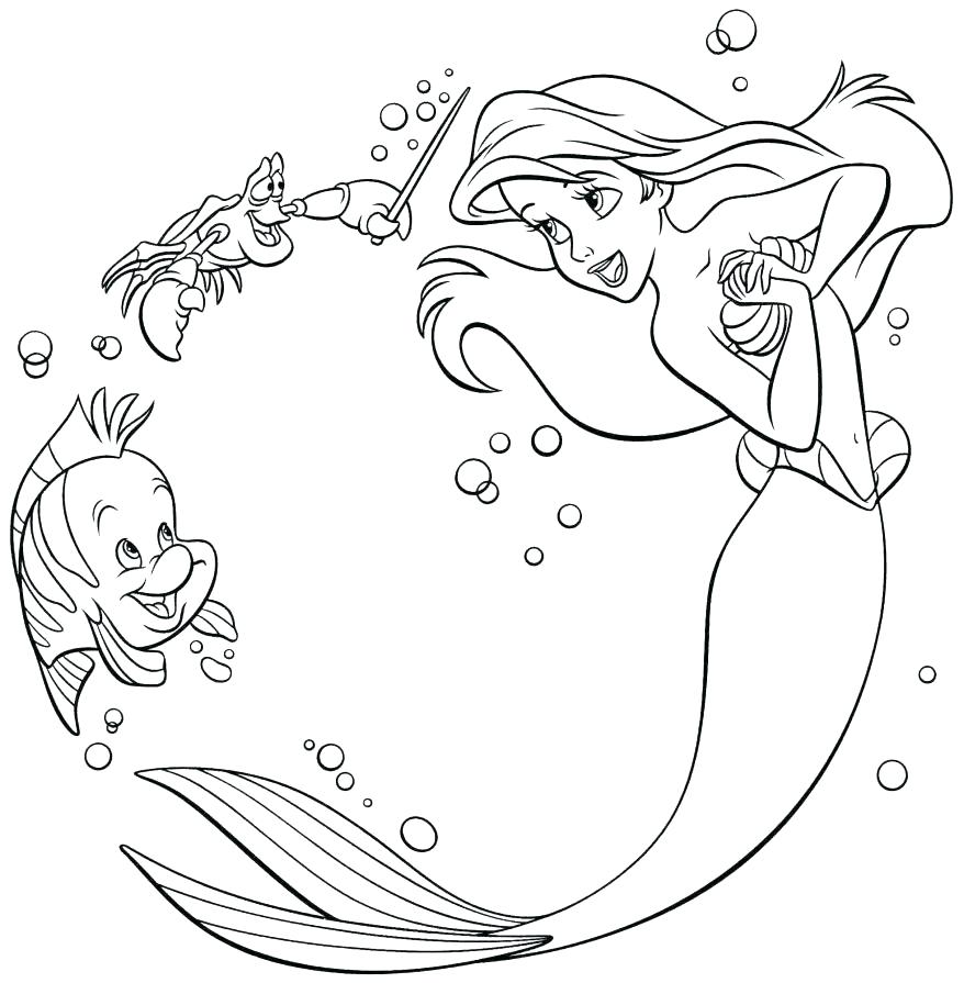 878x895 Sebastian Coloring Pages Coloring Pages Free Flounder And Princess