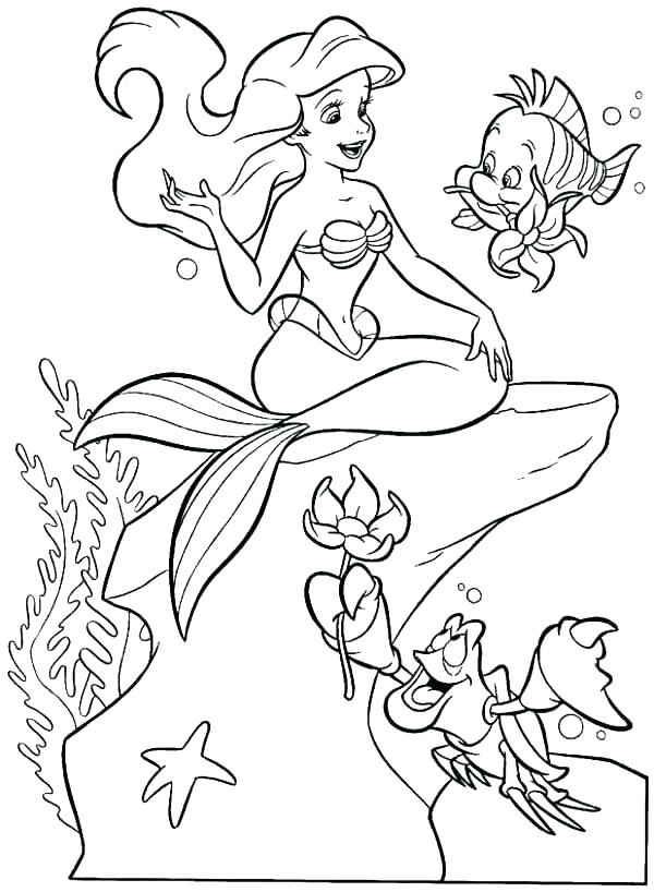 600x818 Sebastian Coloring Pages Flounder And Coloring Page Coloring Pages