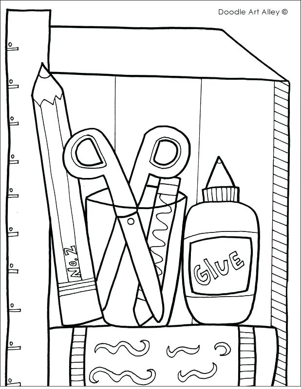 618x800 School Objects Coloring Pages Back To School Coloring Pages
