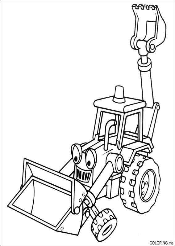 567x794 Coloring Page Bob The Builder Backhoe Excavator