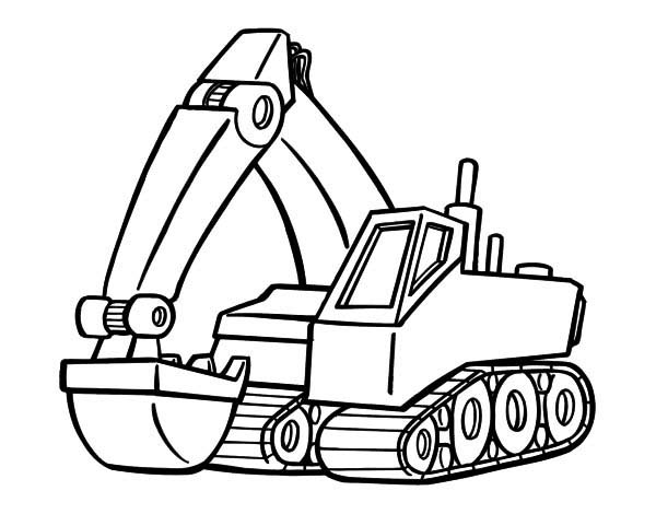 600x470 Digger Colouring Page
