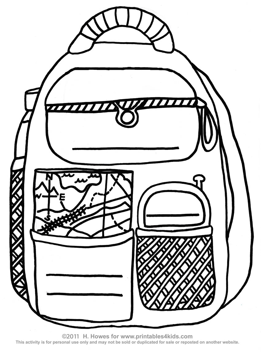 850x1147 Useful Backpack Coloring Sheet Page Rallytv Org