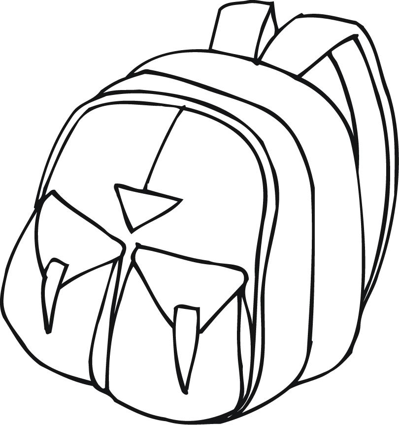 810x864 Printable Outline Of A Backpack With Pockets