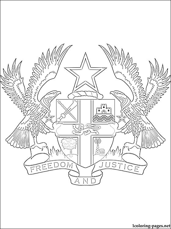 560x750 Ghana Coat Of Arms Coloring Page Coloring Pages