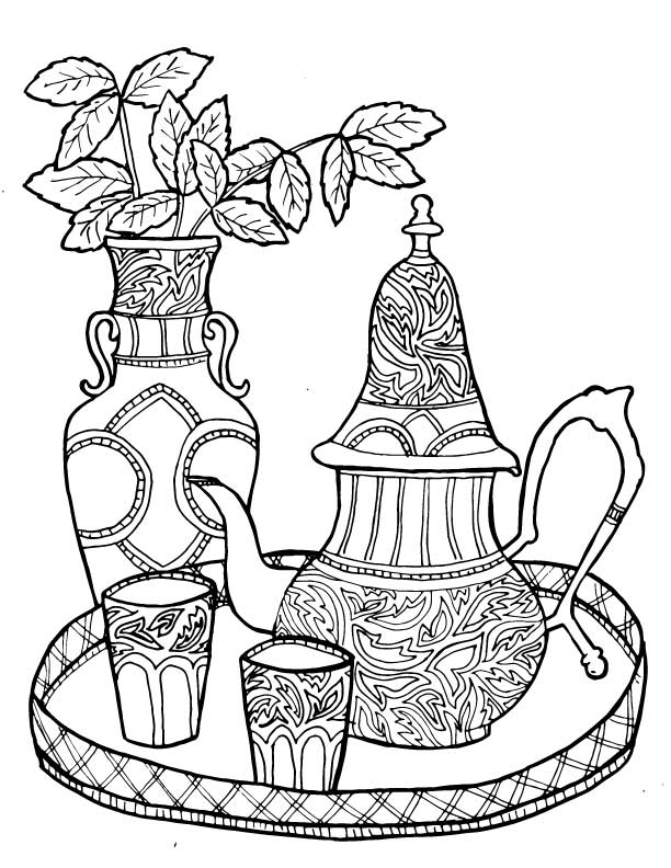 612x792 Tea Coloring Pages For Adults