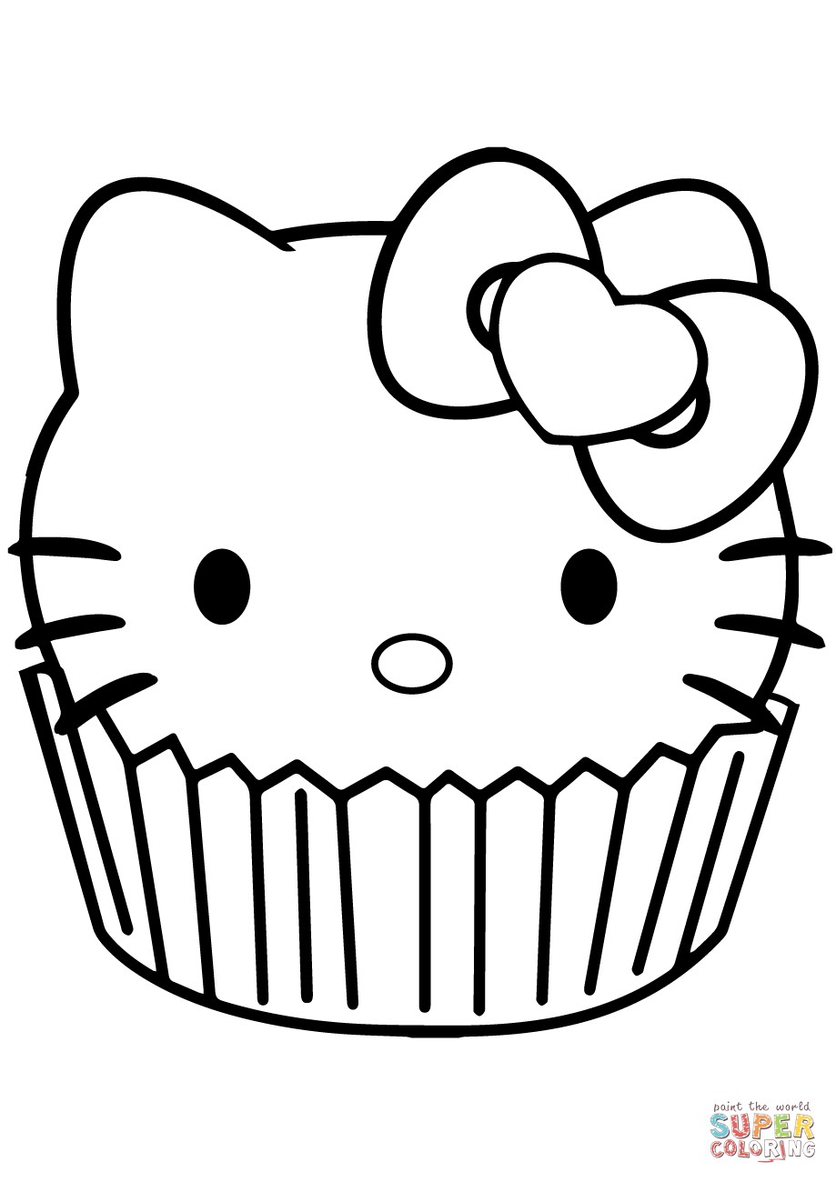 919x1300 Coloring Pages Cupcakes Print New Hello Kitty Cupcake At Page