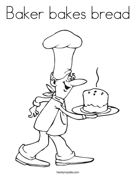 468x605 Baker Bakes Bread Coloring Page