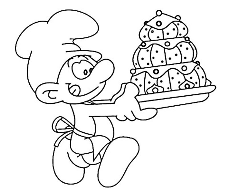 800x667 Random Baker Smurf Coloring Pages, Baker Coloring Page