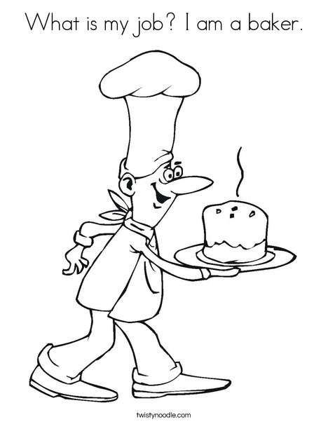 468x605 What Is My Job I Am A Baker Coloring Page