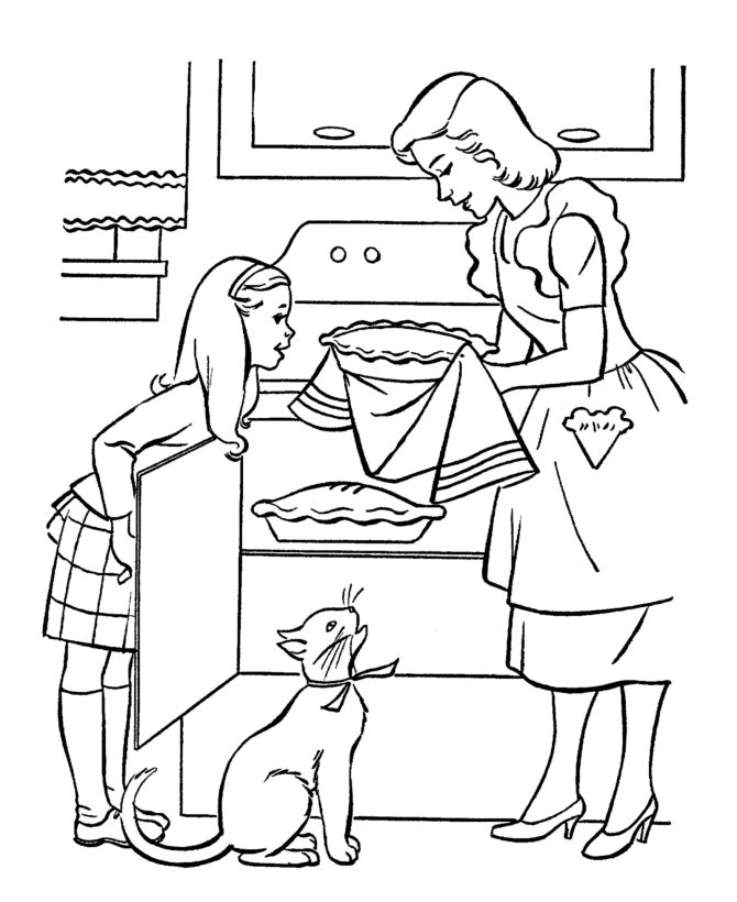 670x820 Mothers Day Coloring Pages Helping Mom Bake A Pie P And Coloring