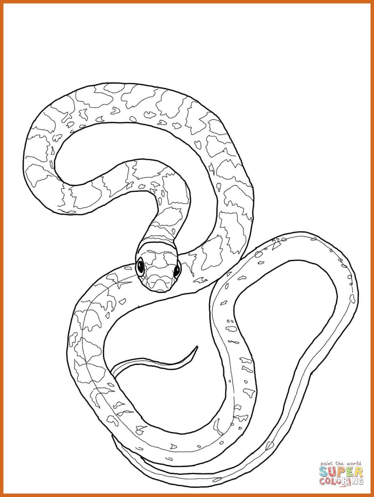 1222x1622 Shocking Black Racer Snake Coloring Page Printable Pics For Trends