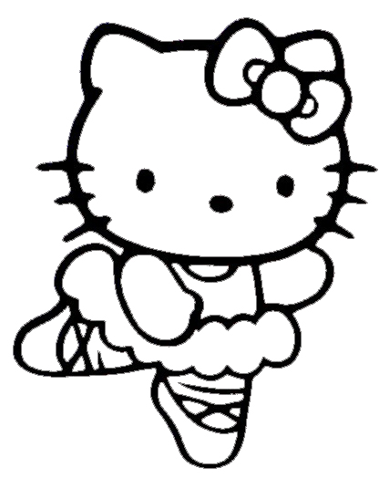 427x524 Ballerina Hello Kitty Coloring Pages