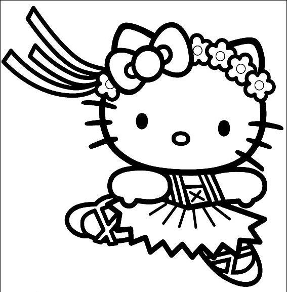 567x577 Ballerina Coloring Pages Hello Kitty Ballerina Coloring Page