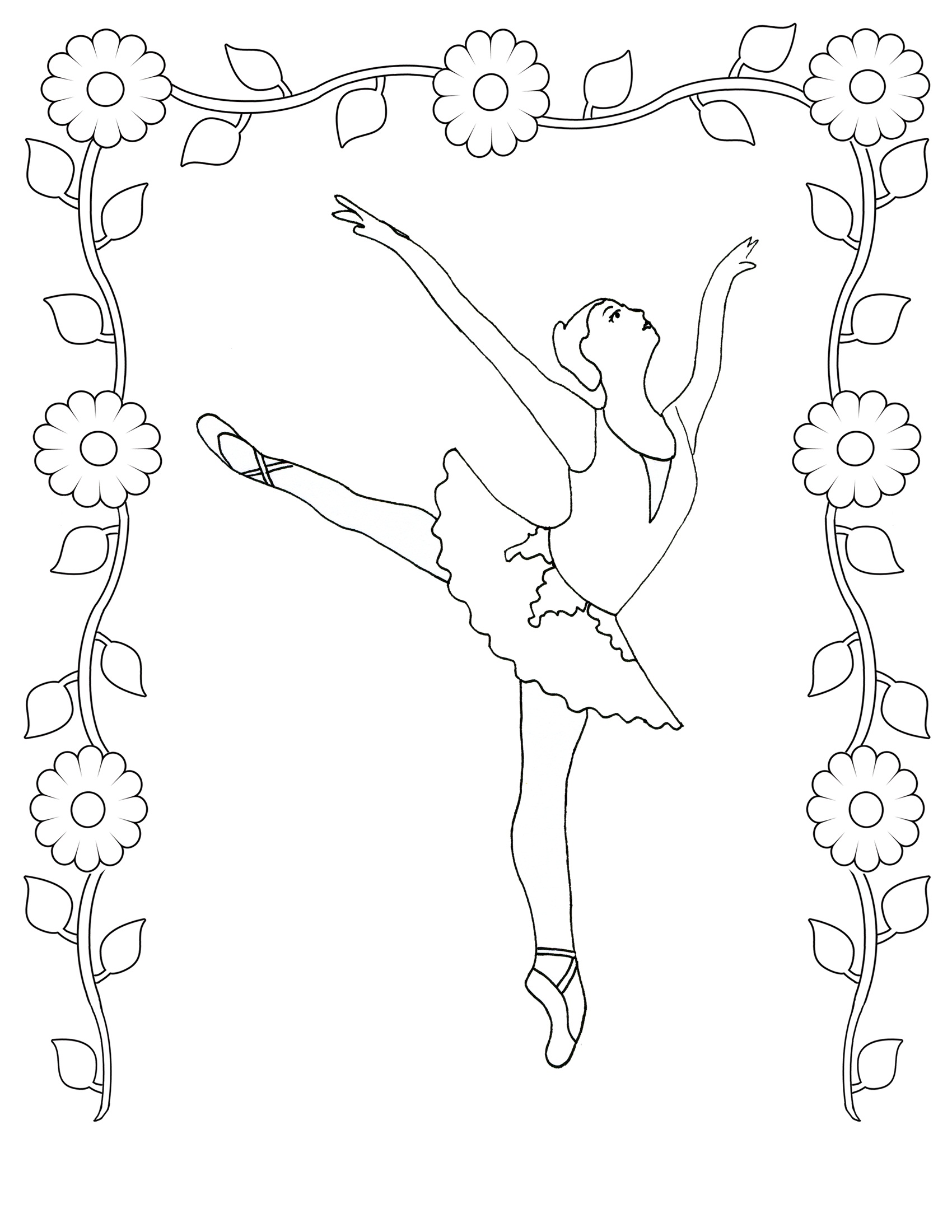 1700x2200 L New Ballerina Fairy Coloring Pages Pdf Sheets Cartoons For Free