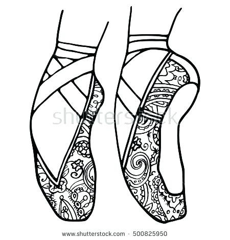 450x470 Pointe Shoes Coloring Pages Letter B Is For Ballerina Coloring
